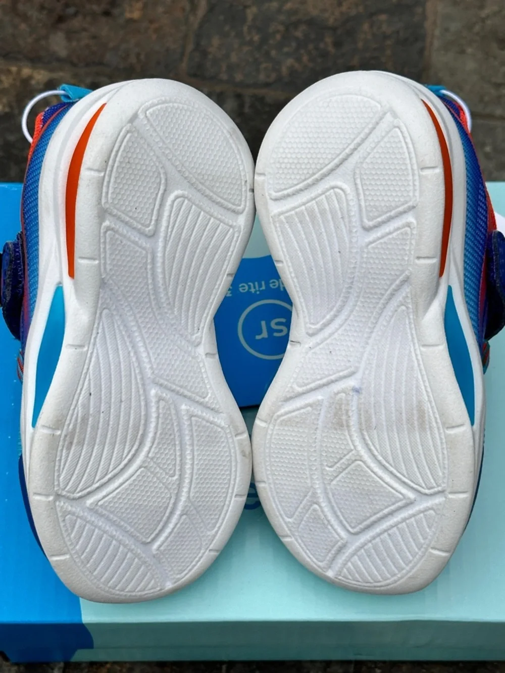 Stride Rite Little Kids Light Up Sneakers (Blue / Orange) - Toddler Youth 5K NEW
